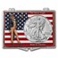 2024 1 oz Silver Eagle - w/Snap-Lock, American Flag & Uncle Sam