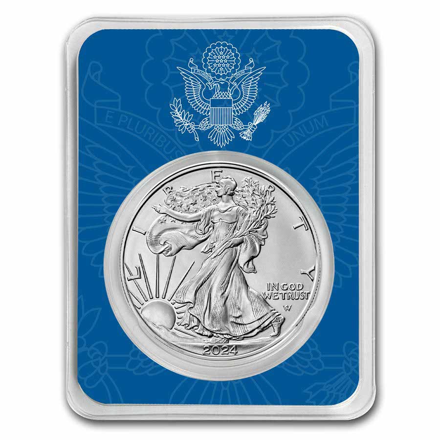 2024 1 oz Silver Eagle - w/United States Seal Card, In TEP