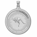 2024 1 oz Silver Kangaroo Pendant (Plain Front Style Bezel)