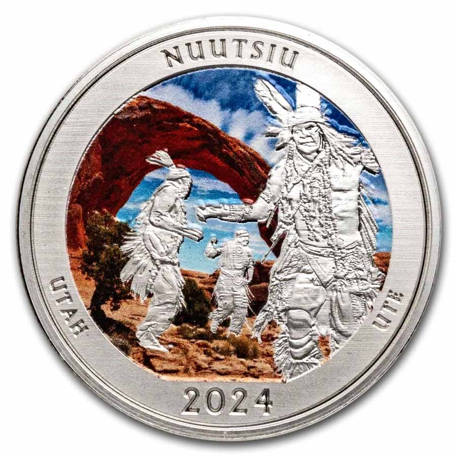 2024 1 oz Silver NATB Utah Arches National Park (Color)