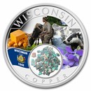 2024 1 oz Silver Treasures of the U.S. Wisconsin Copper (Color)