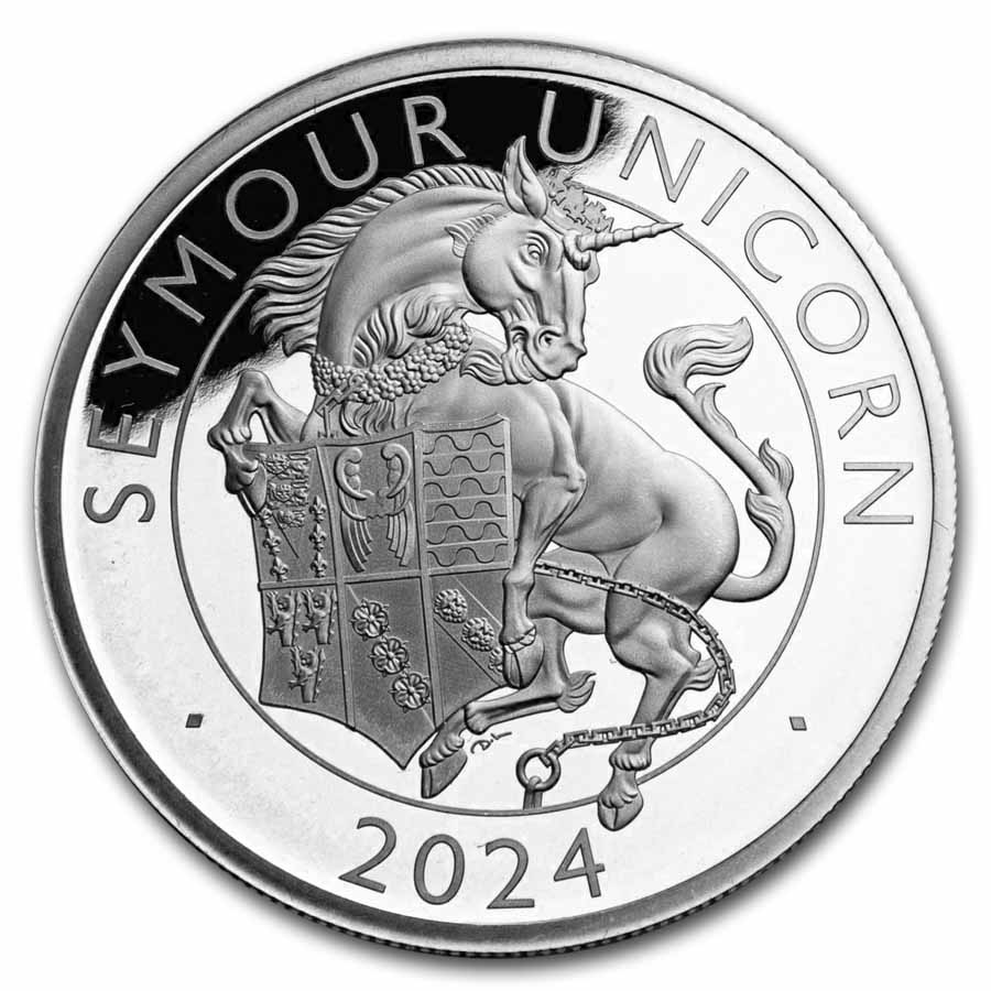 2024 2 Oz Silver Royal Tudor Beasts Seymour Unicorn Prf Box COA   2024 2 Oz Silver Royal Tudor Beasts Seymour Unicorn Prf Box Coa 289936 Slab 