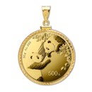 2024 30 gram Gold Panda Pendant (Diamond-Cut Screw Top Bezel)