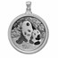 2024 30 gram Silver Panda Pendant (Plain Front - Screw Top Bezel)