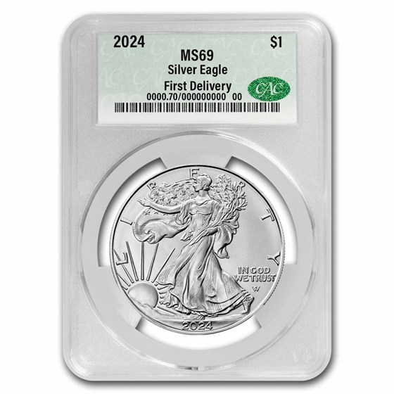 Buy 2024 American Silver Eagle MS69 CAC (First Delivery) APMEX