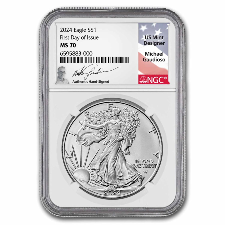 2024 American Silver Eagle MS-70 NGC (FDI, Gaudioso)