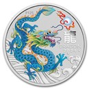 2024 AUS 1/2 oz Silver Teal Lunar Dragon BU (Cap, SIII)