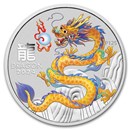 2024 AUS 1/2 oz Silver Yellow Lunar Dragon BU (Cap, SIII)