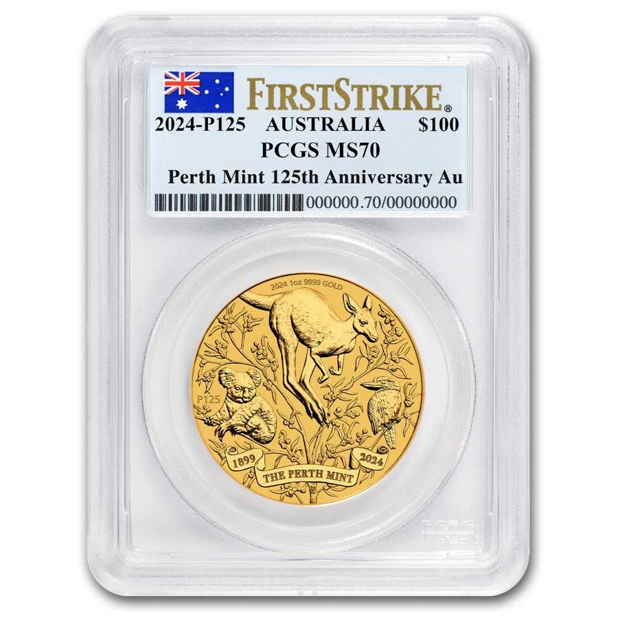 2024 AUS 1 oz Gold Perth Mint's 125th Anniversary MS-70 PCGS FS