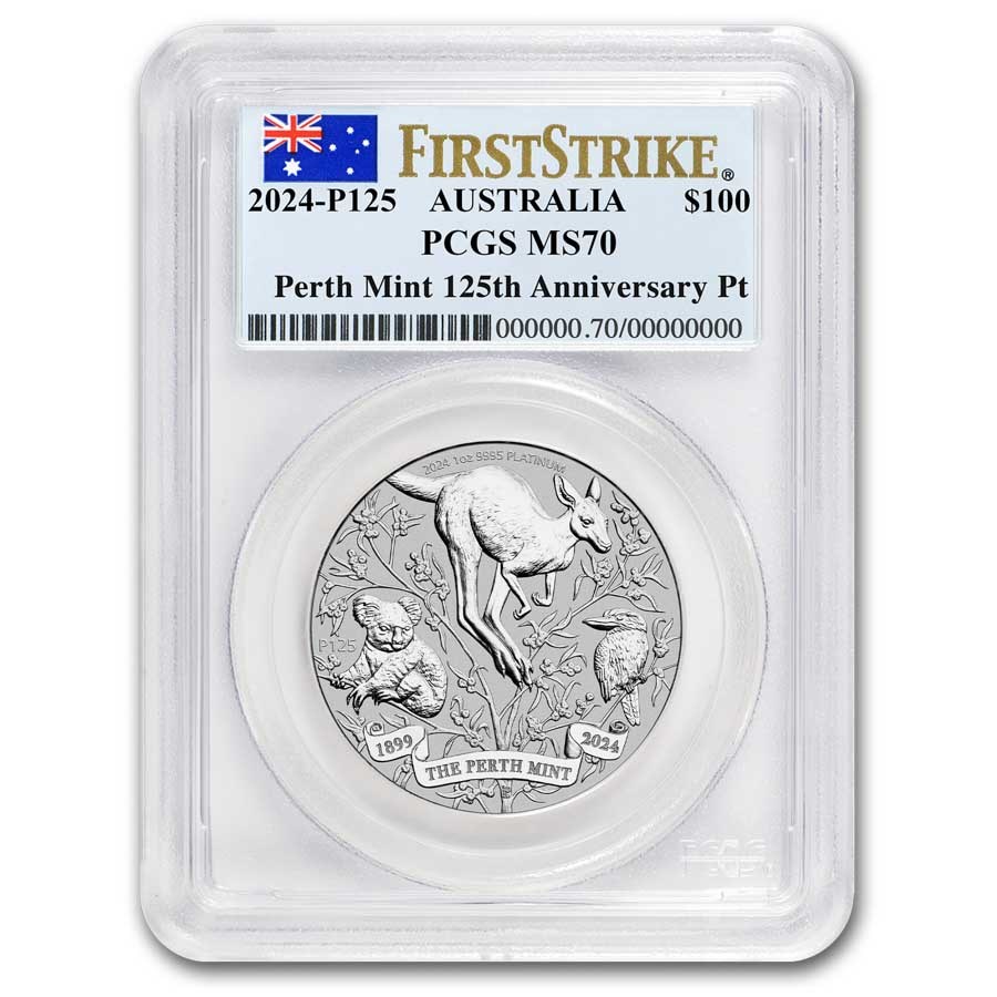 2024 AUS 1 oz Platinum Perth Mint's 125th Anniversary MS-70 FS