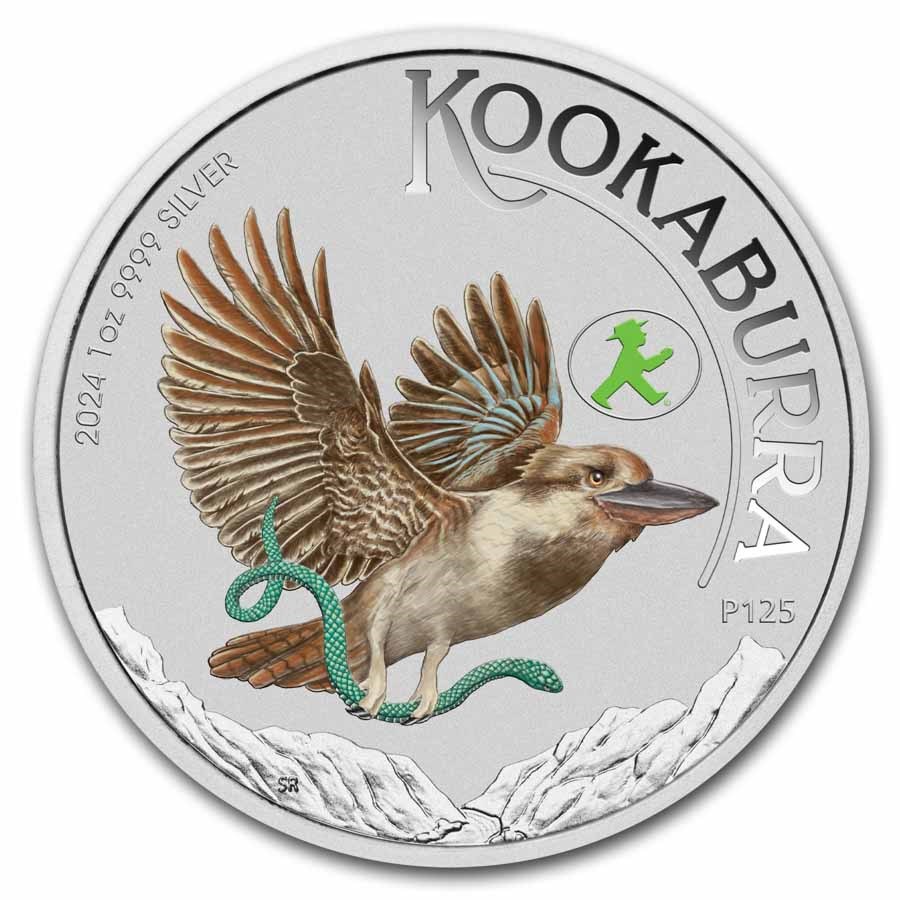 2024 AUS 1 oz Silver Colorized Kookaburra BU (World Money Fair)