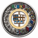 2024 AUS 2 oz Silver Rubik's™ Cube Antiqued & Colorized (Box)