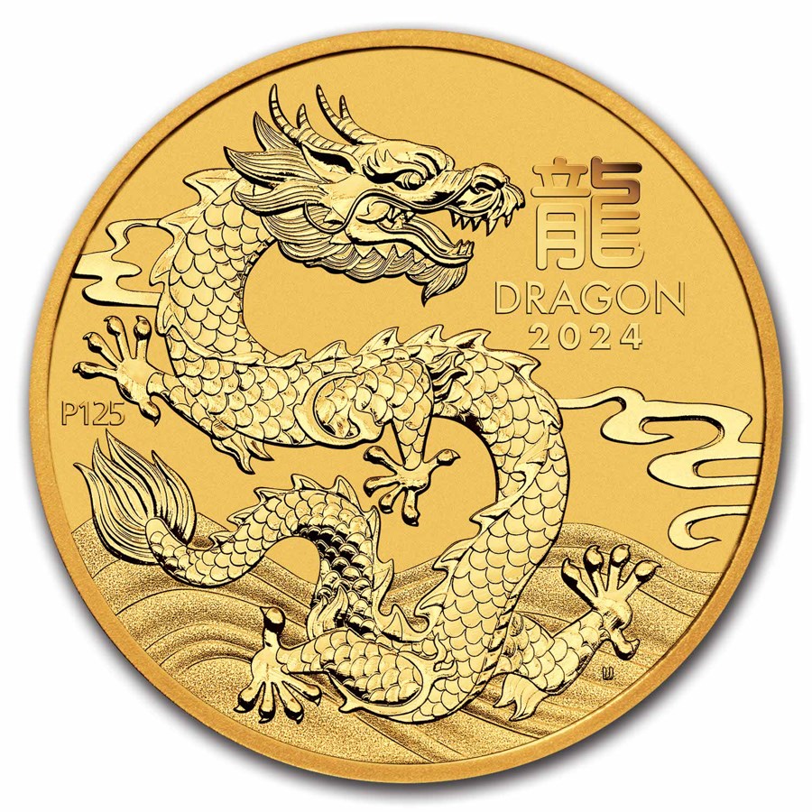 2024 Australia 1/4 oz Gold Lunar Dragon BU (Series III)