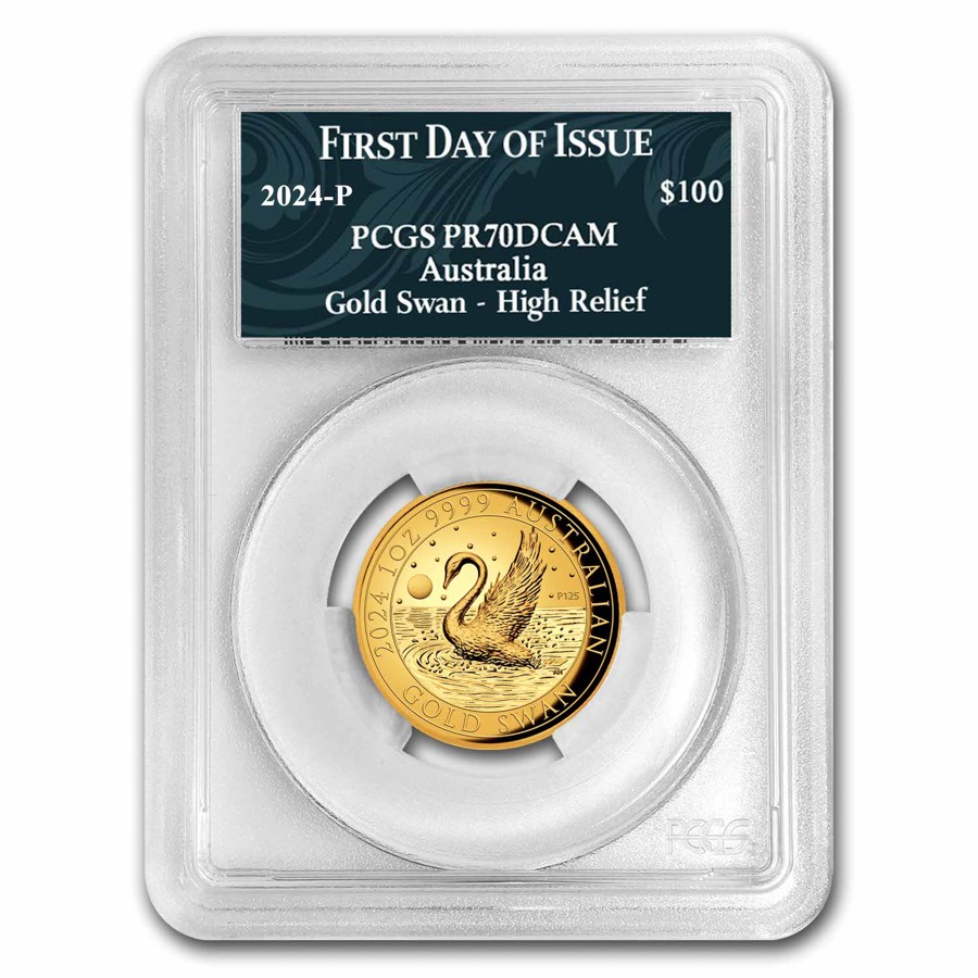 2024 Australia 1 oz Gold Swan COA #1 PR-70 PCGS HR (FDI)