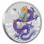 2024 Australia 1 oz Silver Lunar Colorized Purple Dragon in Card