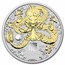 2024 Australia 1 oz Silver Lunar Dragon (Gilded, w/Box & COA)