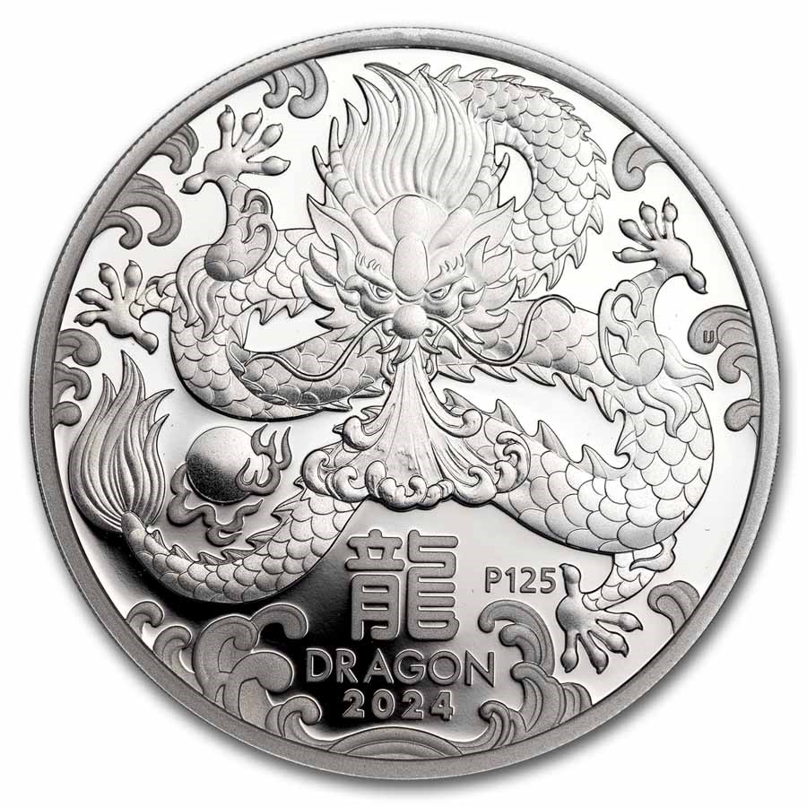 2024 Australia 1 oz Silver Lunar Dragon Proof (Coin Only)