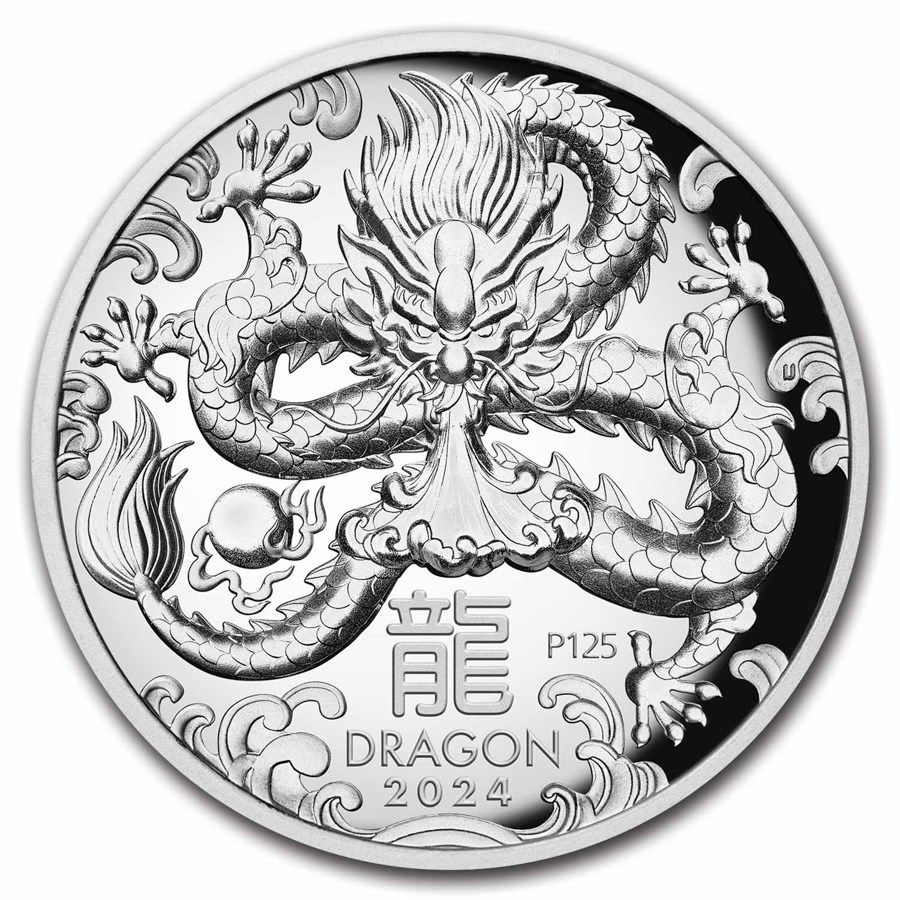 2024 Australia 1 oz Silver Lunar Dragon Proof (HR, Box & COA)