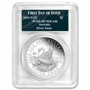 2024 Australia 1 oz Silver Swan PR-70 PCGS (FDI, Swan Label)