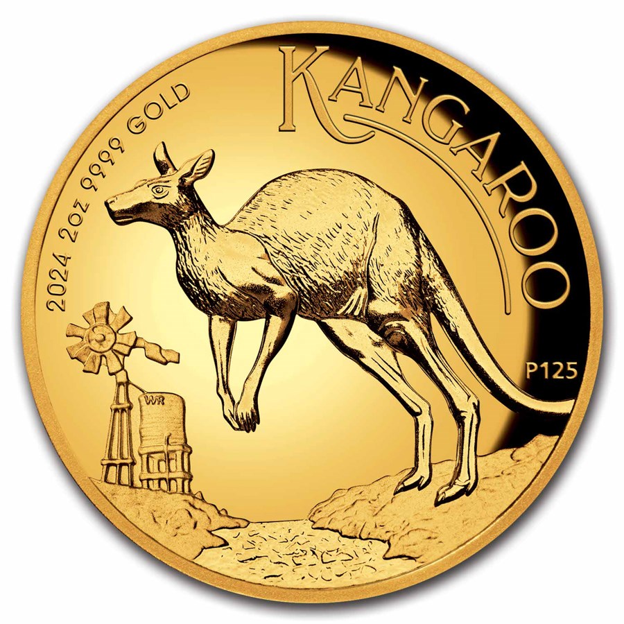 2024 Australia 2 oz Gold Kangaroo Proof HR (Box & COA)