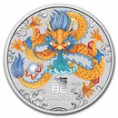 2024 Australia 2 oz Silver Lunar Dragon BU (Colorized, SIII)