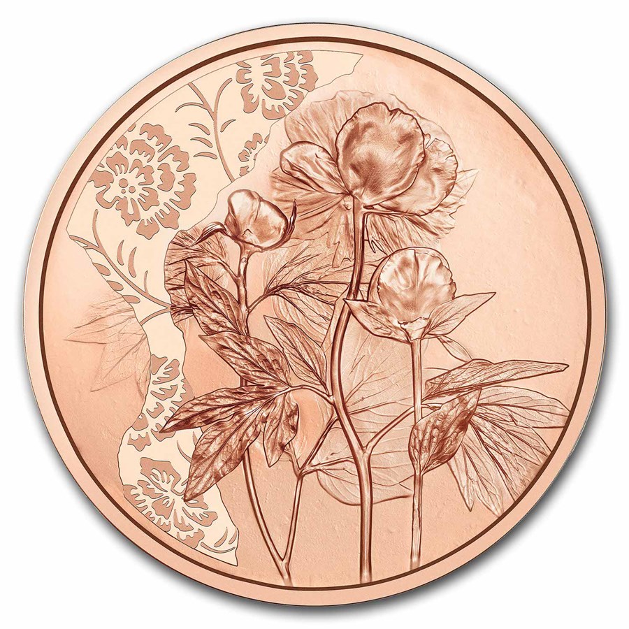 2024 Austria Copper €10 Language of Flowers (Peony)