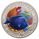 2024 Austria Cupro-Nickel €3 Marine Life (Blue Doctorfish)