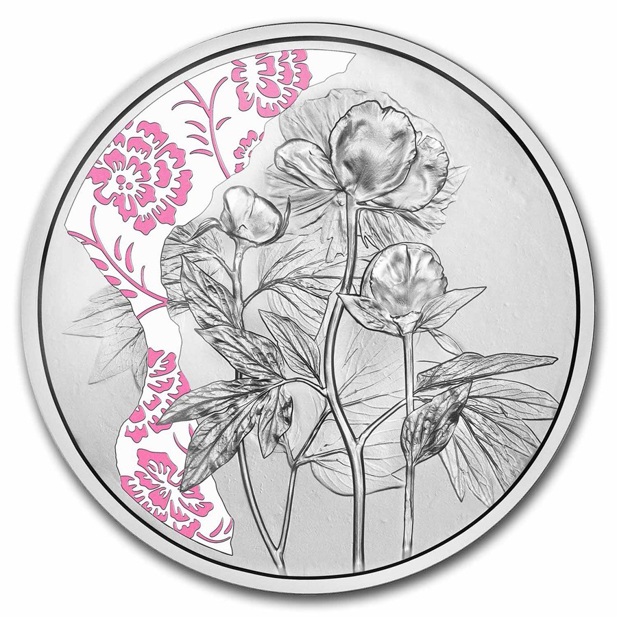 2024 Austria Proof Silver €10 Language of Flowers (Peony)