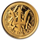 2024 Barbados 1/10 oz Gold Trident BU