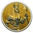 2024 Benin 1 oz Silver Golden Darkness of Egypt; Anubis