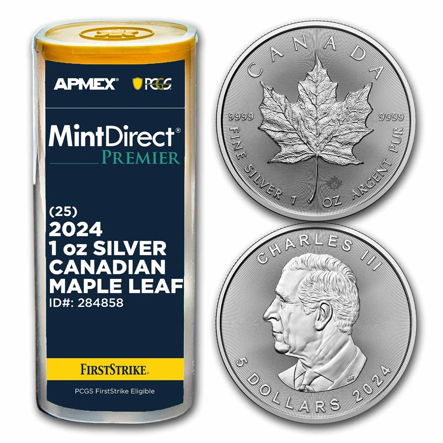 2024 CAN Silver Maple Leaf (25-Coin MD® Premier Tube + PCGS FS)