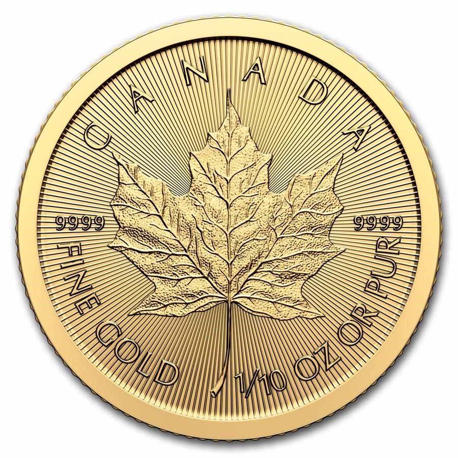 2024 Canada 1/10 oz Gold Maple Leaf BU