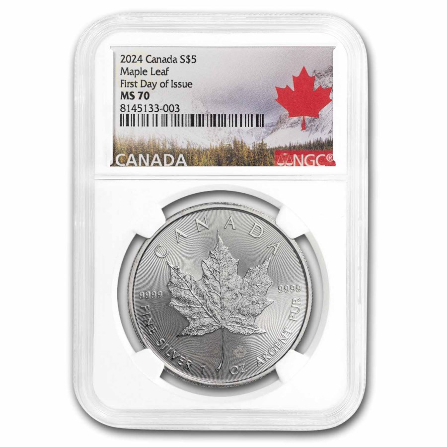 2024 Canada 1 oz Silver Maple Leaf MS-70 NGC (First Day)