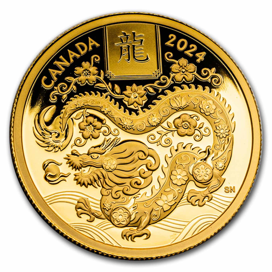 Buy 2024 Canada Gold 100 Year Of The Dragon Proof APMEX   2024 Canada Gold 100 Year Of The Dragon Proof 279795 Slab 