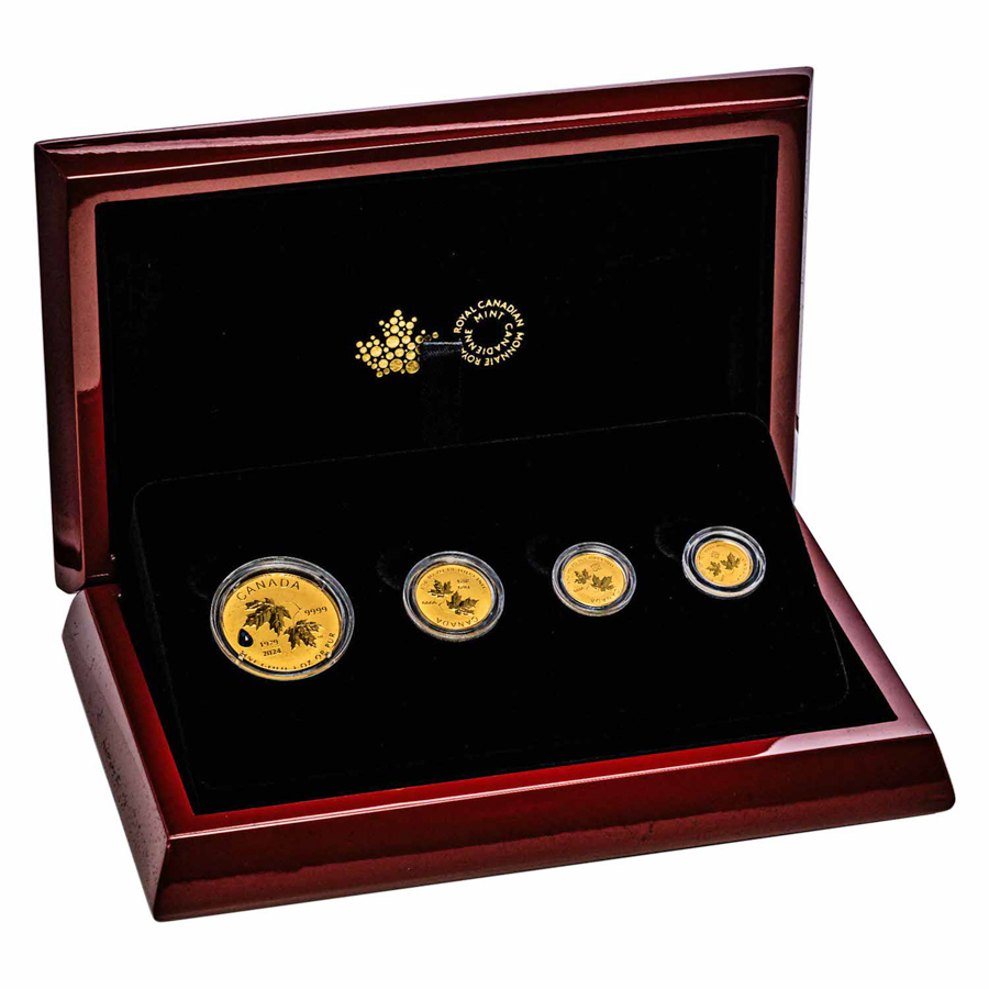 Buy 2024 Canada Gold 45th Anniv Of The Gold Maple Leaf Fractional Set   2024 Canada Gold 45th Anniv Of The Gold Maple Leaf Fractional Set 279796 Slab 