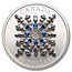 2024 Canada Silver $20 Sapphire Jubilee Snowflake Brooch