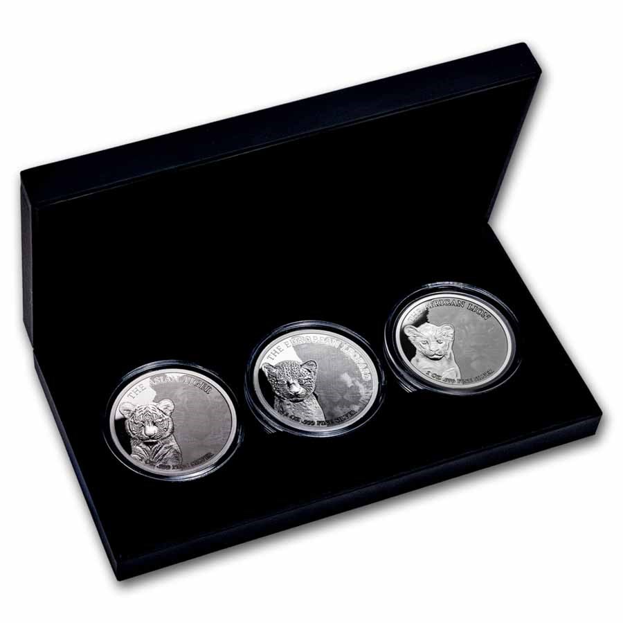 2024 Congo 3-Coin Silver Wildcats Set (with Box & CoA)