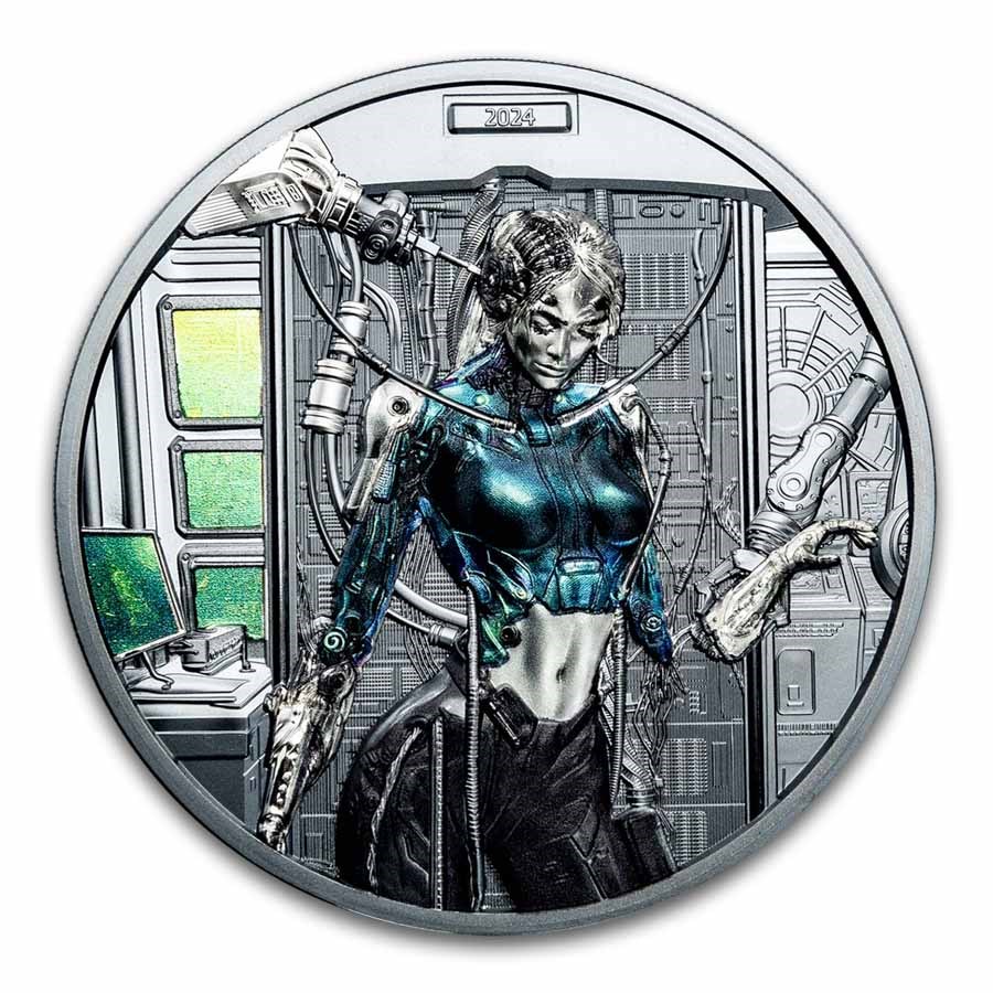 2024 Cook Islands 3 oz Silver Cyber Queen; Rebirth