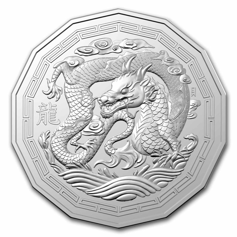 2024 Cupro-Nickel 50c Tetra-decagon Lunar Year of the Dragon