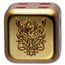 2024 Fiji 1 oz AG Gilded $1 Year of The Dragon Dice Coin Box/COA