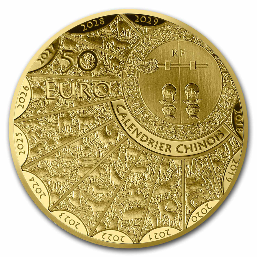 Buy 2024 France 1 4 Oz Gold 50 Year Of The Dragon Proof Lunar APMEX   2024 France 1 4 Oz Gold 50 Year Of The Dragon Proof Lunar 281558 Obv 