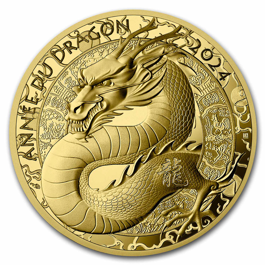 Buy 2024 France 1 Oz Gold 200 Year Of The Dragon Proof Lunar APMEX   2024 France 1 Oz Gold 200 Year Of The Dragon Proof Lunar 281265 Slab 