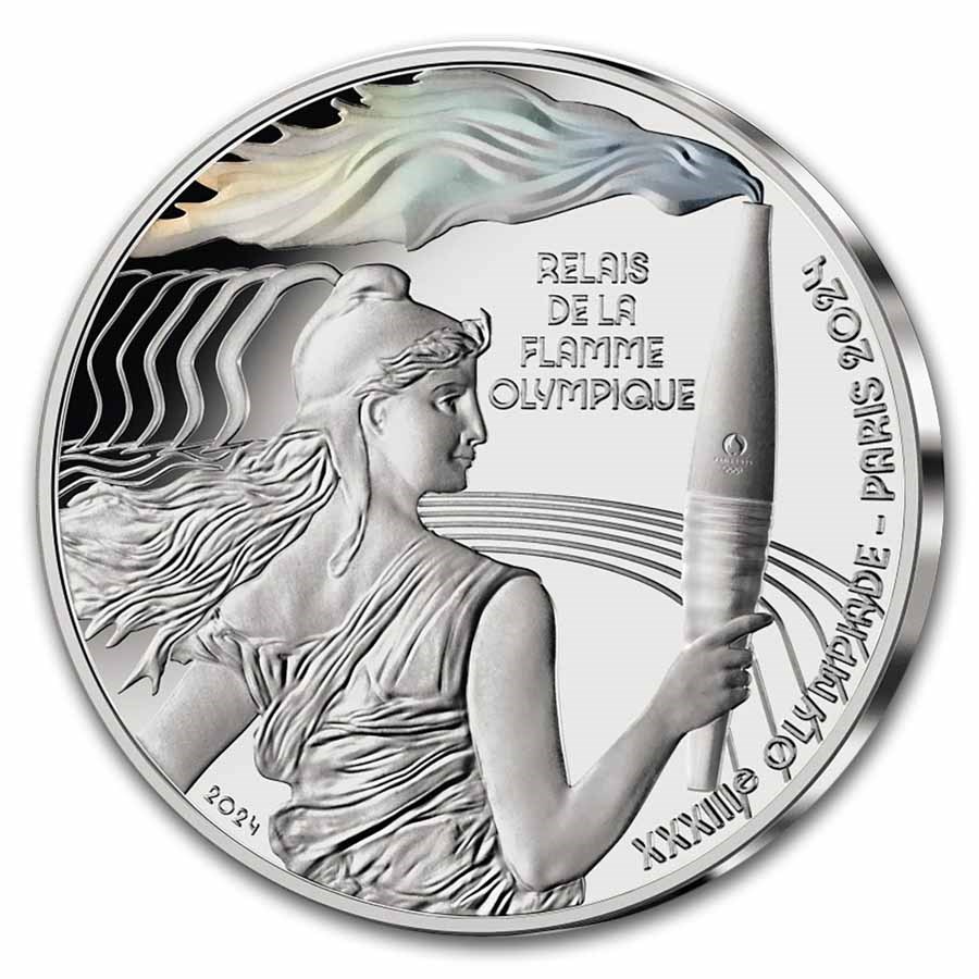 2024 France €10 Silver Paris 2024 Olympics: Torch Relay