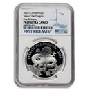 2024 GB 1 oz. £2 Silver Year of the Dragon PF-69 UCAM NGC (FR)