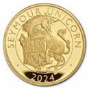 2024 GB 1 oz Au Royal Tudor Beasts Seymour Unicorn Prf (Box/COA)