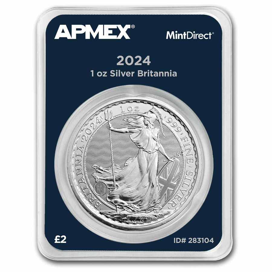 2024 GB 1 Oz Silver Britannia MintDirect Single King Charles   2024 Gb 1 Oz Silver Britannia Mintdirect Single King Charles 283104 Slab 