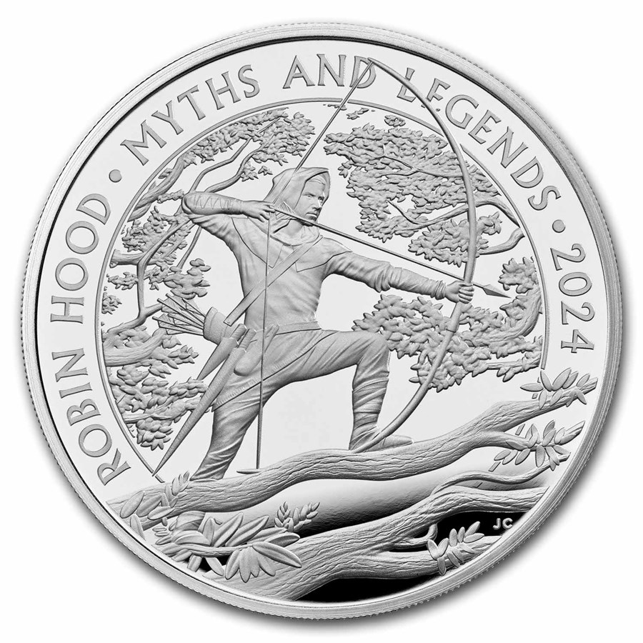 2024 GB 1 oz Silver Myths & Legends Robin Hood Prf (Box & COA)