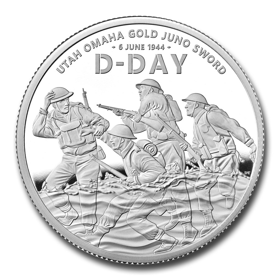 2024 GB 2 oz Silver £5 Proof 80th Anniversary D-Day