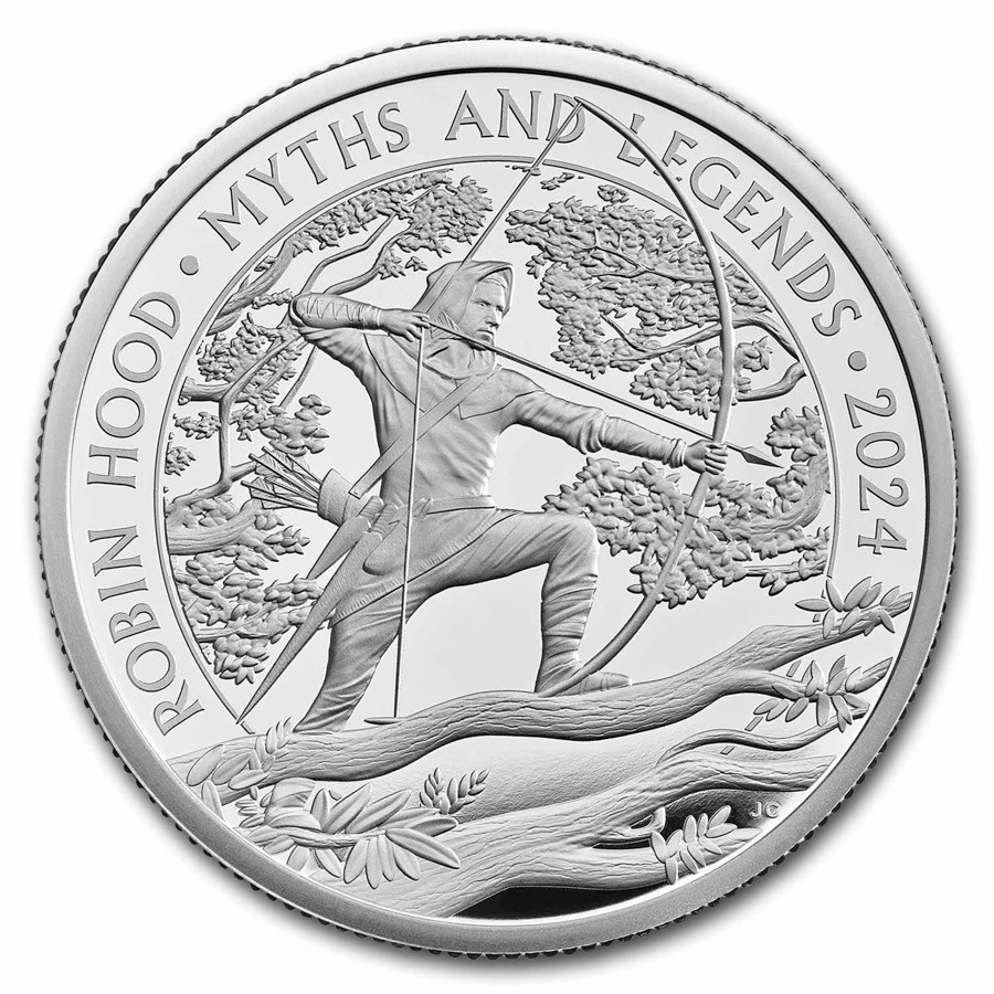 2024 GB 2 oz Silver Myths & Legends Robin Hood Prf (Box & COA)