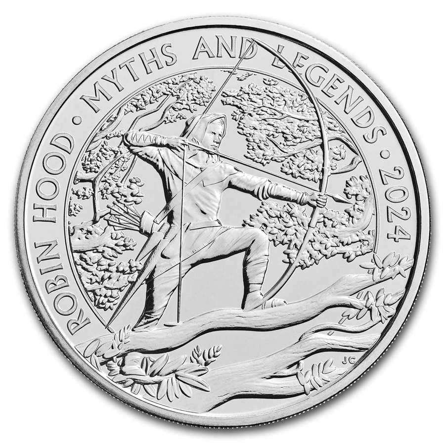 Buy 2024 GB 5 Myths Legends Robin Hood BU APMEX   2024 Gb 5 Myths Legends Robin Hood Brilliant Uncirculated 288317 Slab 